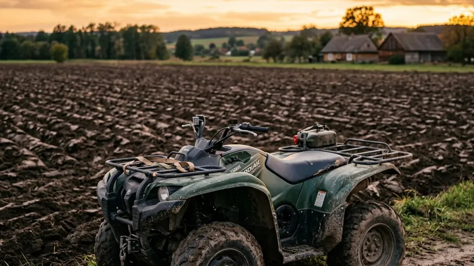 Quad użytkowy 4x4 przy pracy w gospodarstwie